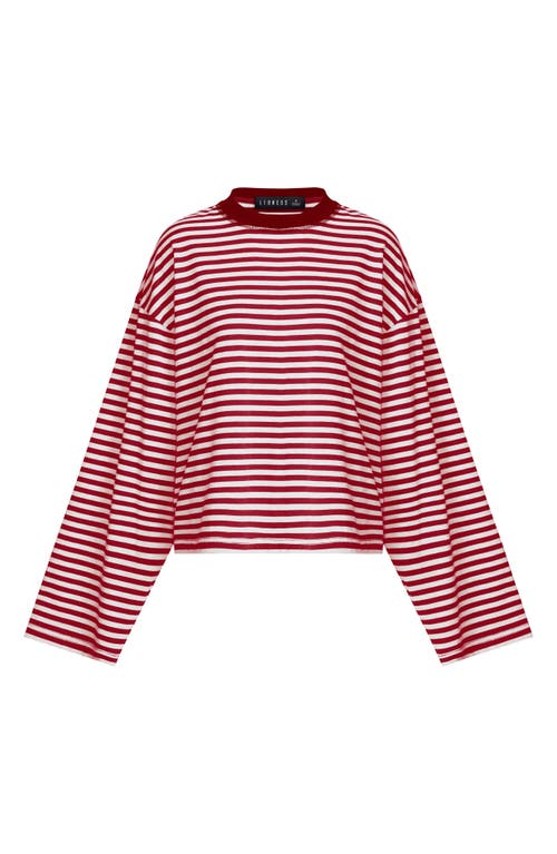 Lioness Bloom Stripe Top In Brown