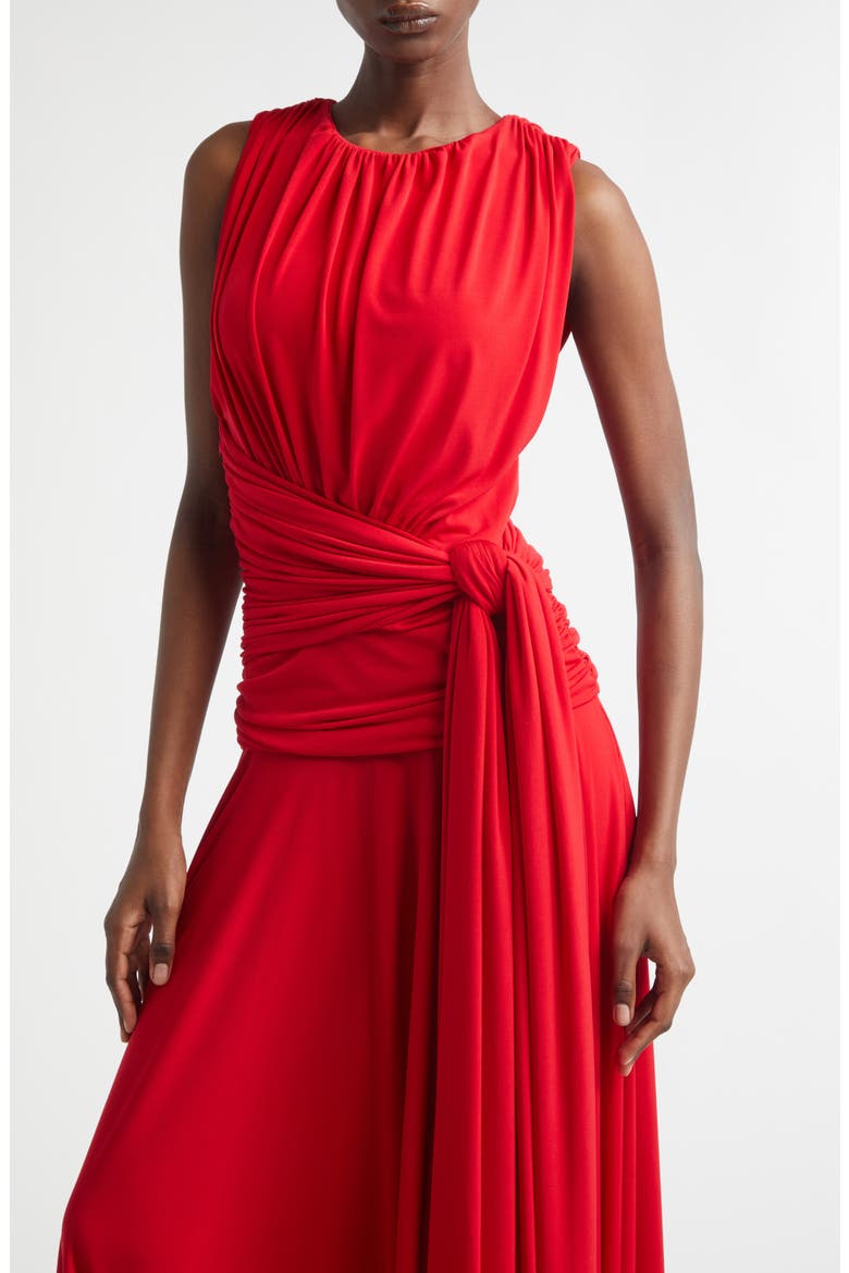 The Isadora Draped Jersey Maxi Dress, Alternate, color, RED