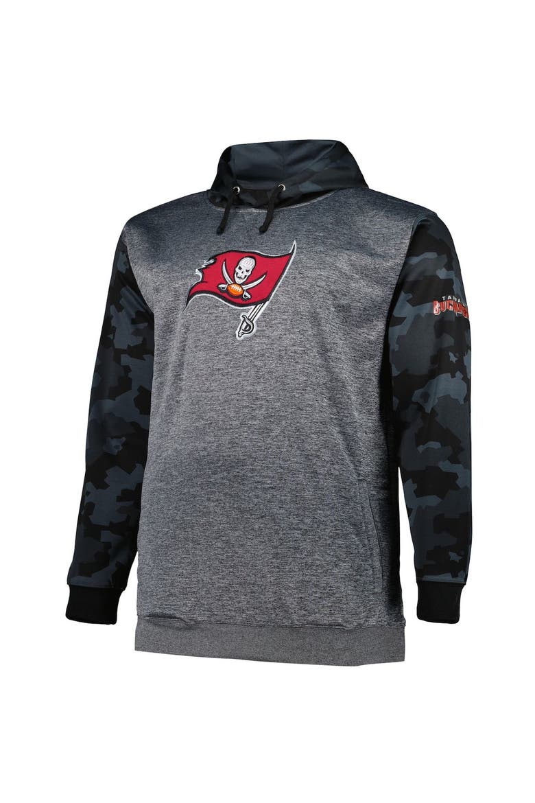 Men's Fanatics Branded Heather Charcoal Tampa Bay Buccaneers Big & Tall Camo Pullover Hoodie, Alternate, color, Heather Charcoal