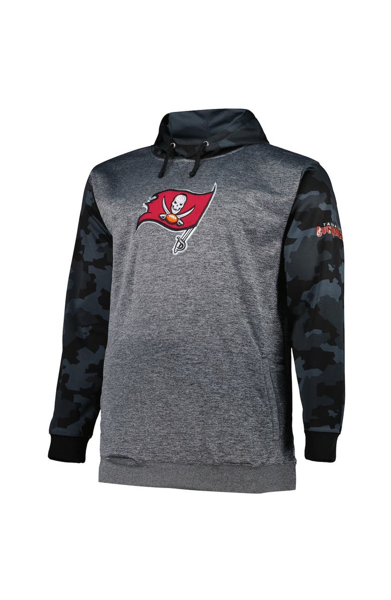 FANATICS Men's Fanatics Branded Heather Charcoal Tampa Bay Buccaneers Big & Tall Camo Pullover Hoodie, Alternate, color, Heather Charcoal