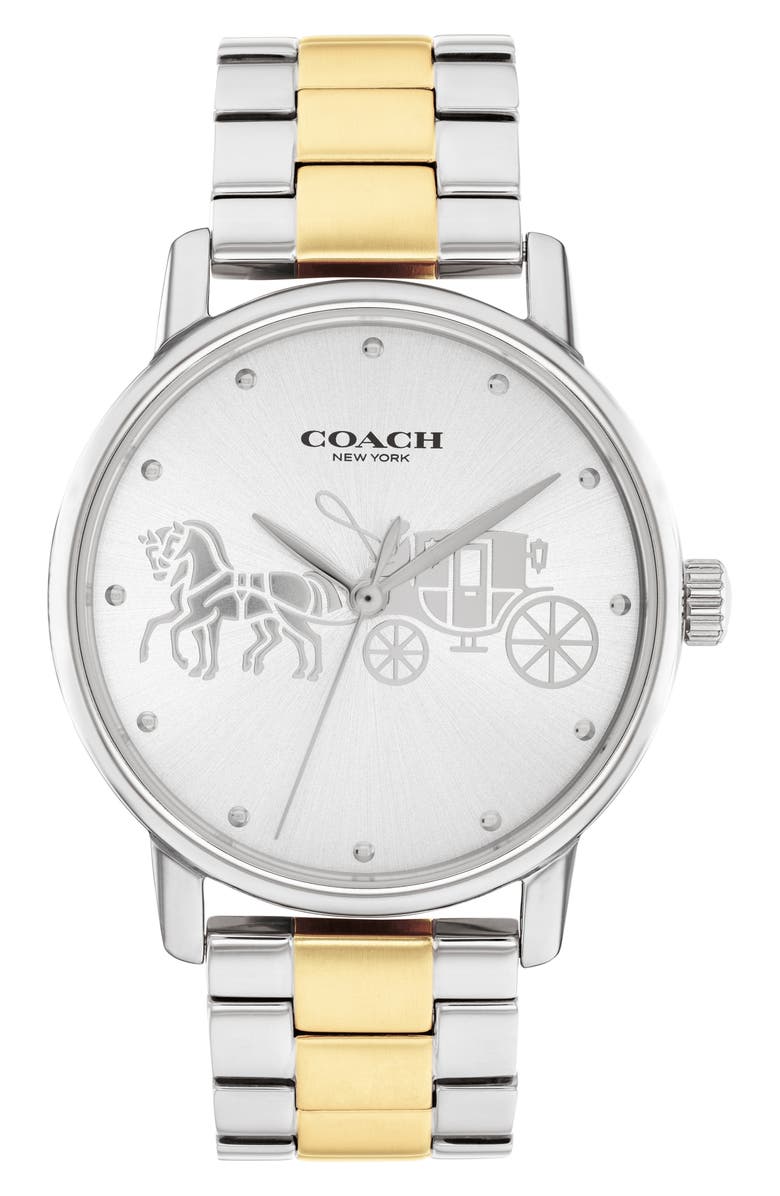 COACH Grand Bracelet Watch, Main, color, Silver White