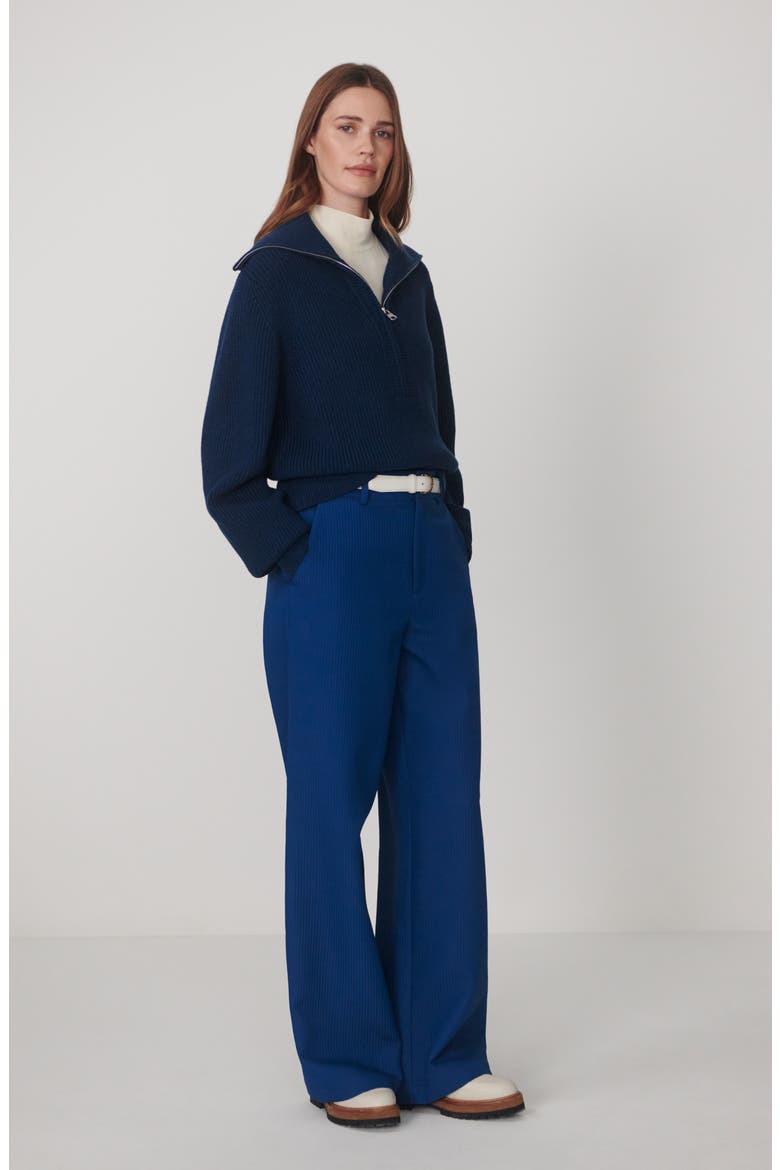 Maura Rib Half Zip Sweater, Alternate, color, SEA BLUE