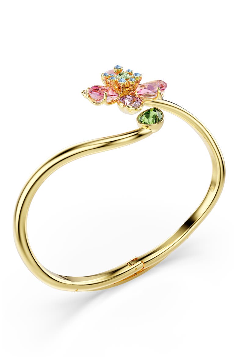 Idyllia Crystal Flower Bypass Bracelet, Alternate, color, MULTICOLORED