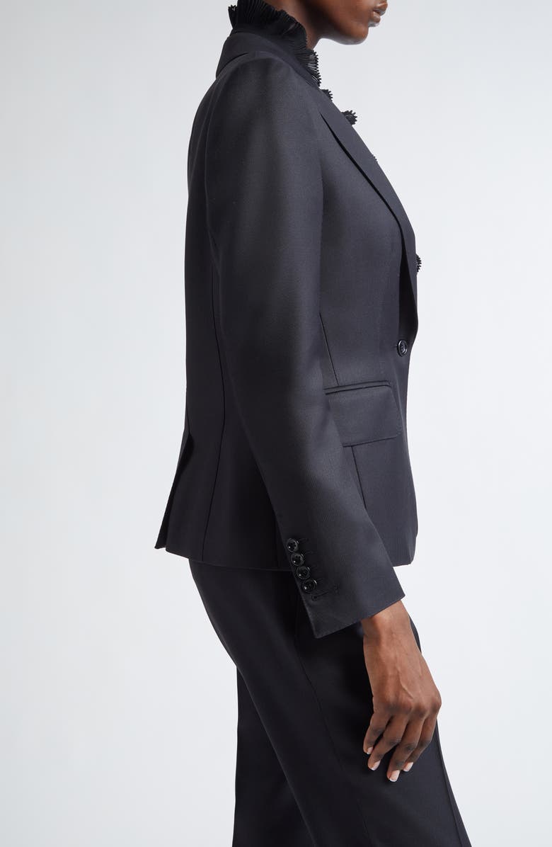 TOM FORD Wool & Silk Twill Single Breasted Blazer, Alternate, color, Lb999 Black