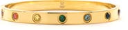 Seven Saints Chakra Healing Stone Bangle 18k Gold finished Stainless Steel