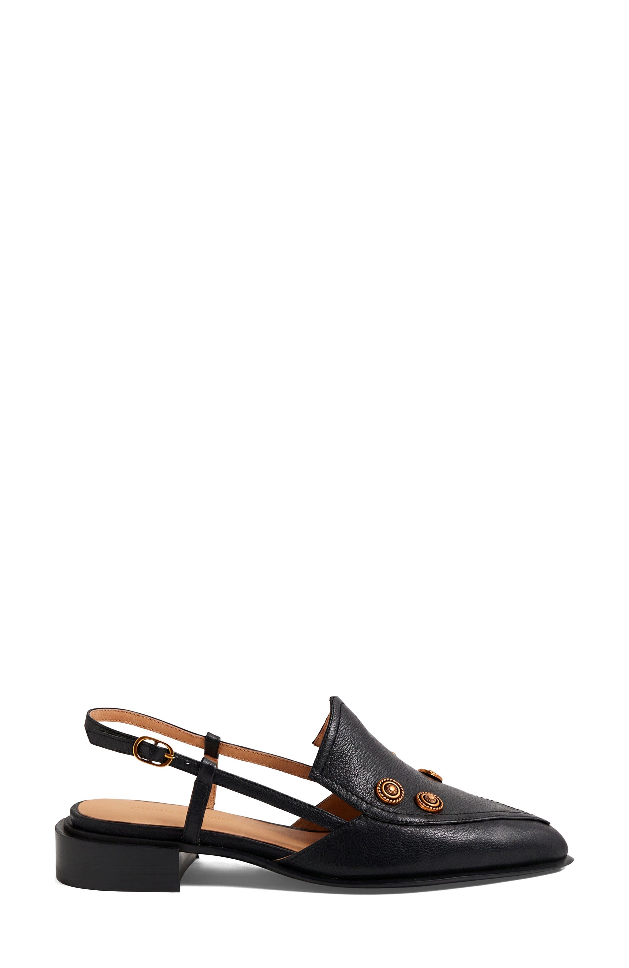 Elonsos Backstrap Flat, Alternate, color, Black Leather