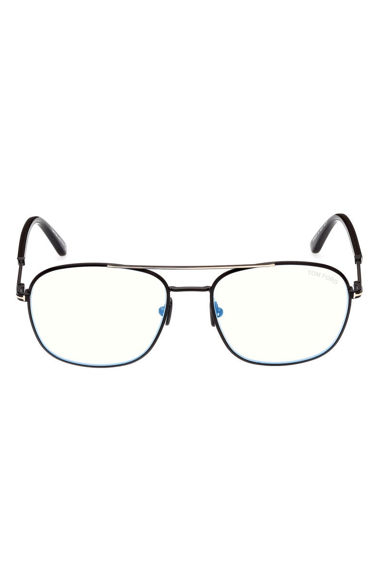 TOM FORD 54mm Round Blue Light Blocking Glasses, Main, color, 