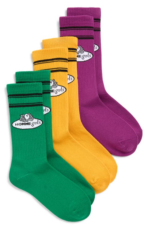 x Fruit of the Loom Assorted 3-Pack Crew Socks