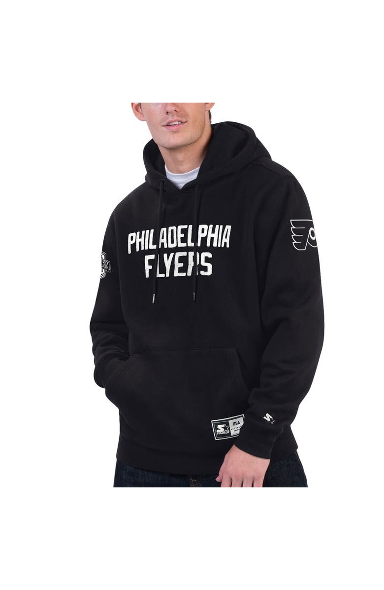 STARTER Men's Starter x NHL Black Ice Black Philadelphia Flyers Pullover Hoodie, Main, color, Black