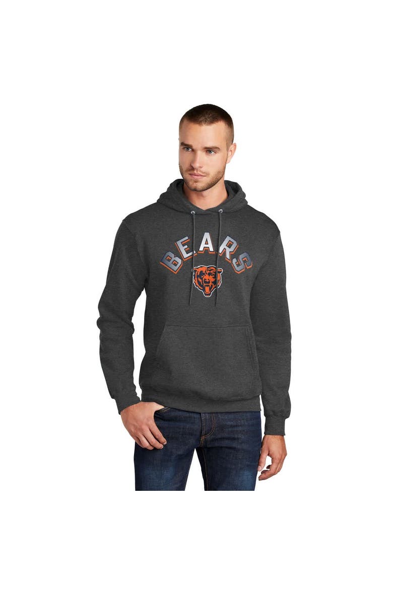 Men's Starter  Charcoal Chicago Bears Arch Over Logo Pullover Hoodie, Main, color, Charcoal