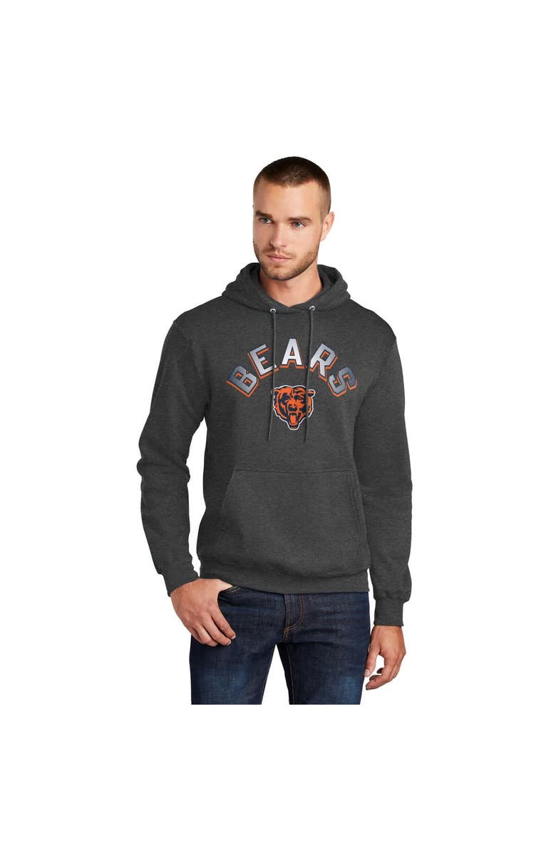 STARTER Men's Starter Charcoal Chicago Bears Arch Over Logo Pullover Hoodie, Main, color, Charcoal