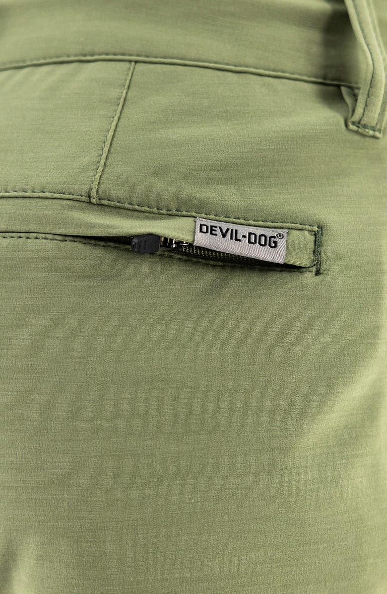 Devil-Dog Dungarees 6-Inch Hybrid Chino Shorts, Alternate, color, Oil Green