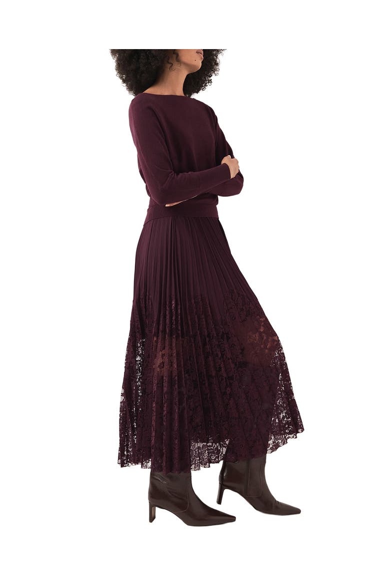 Layered Lace Midi Dress, Main, color, Burgundy