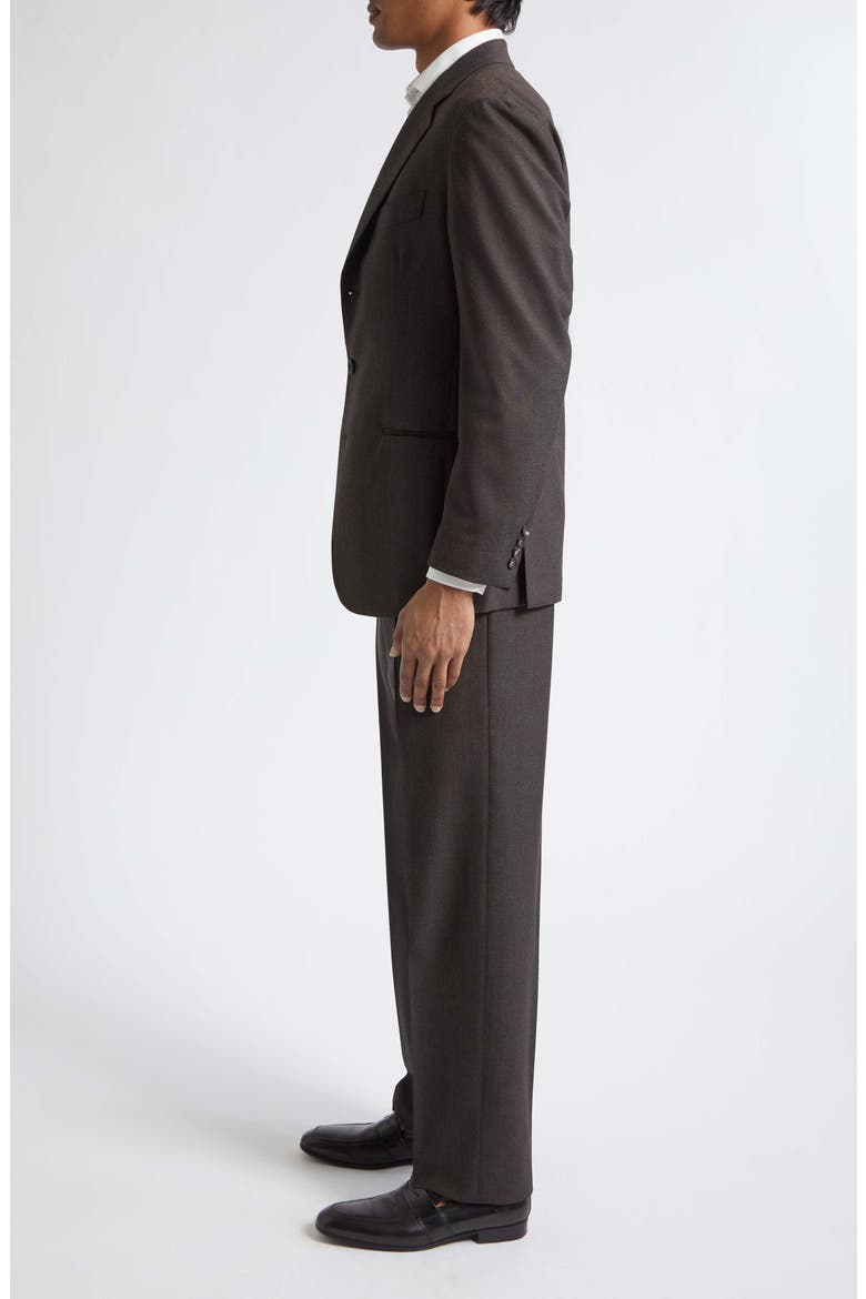 Waverly High Twist Wool Suit, Alternate, color, CHARCOAL-BROWN