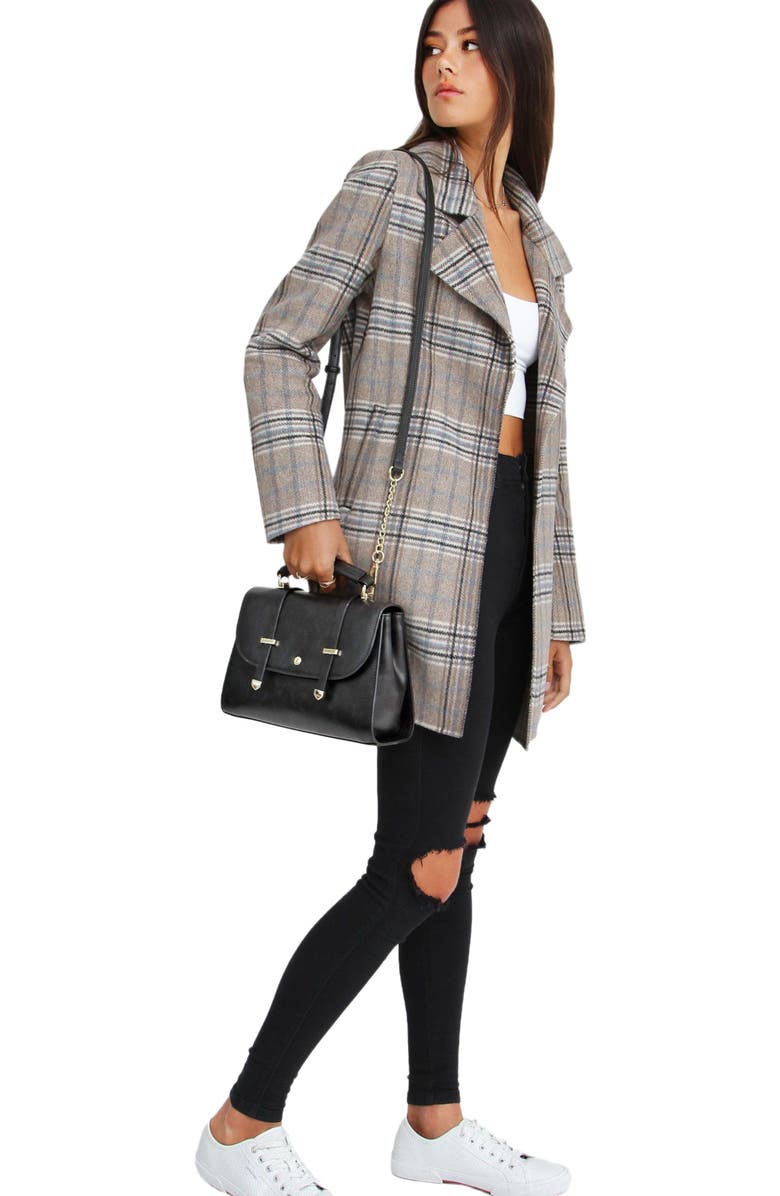 Belle & Bloom Liberty Collar Wool Blend Coat, Alternate, color, Charcoal