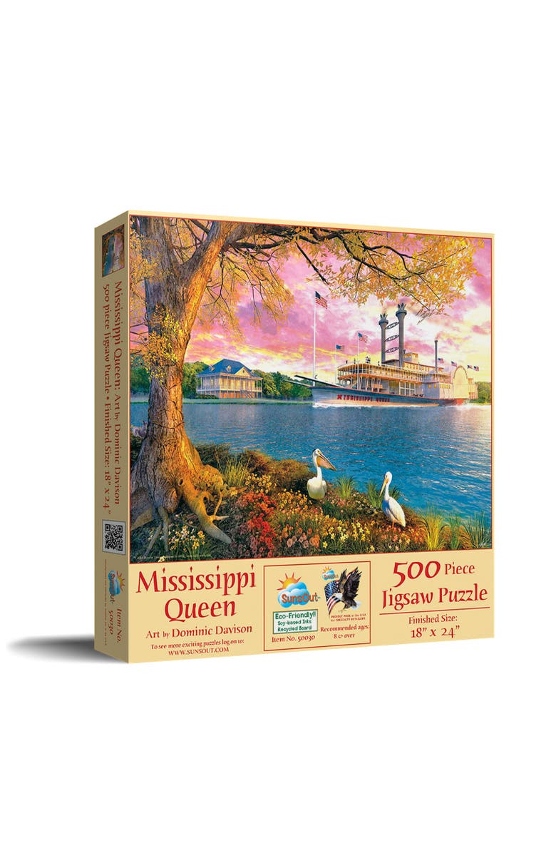 Sunsout Mississippi Queen 500 piece Jigsaw Puzzle for Adults, Main, color, Multicolor