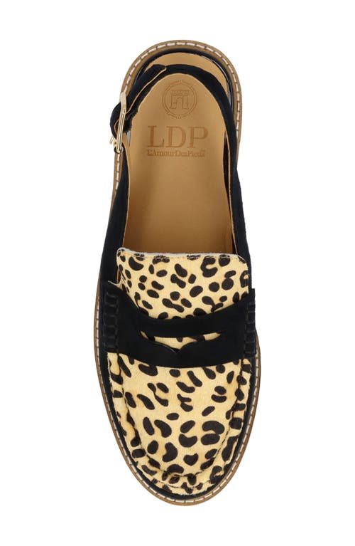 L'amour Des Pieds Zuree Genuine Calf Hair Slingback Loafer In Animal Print
