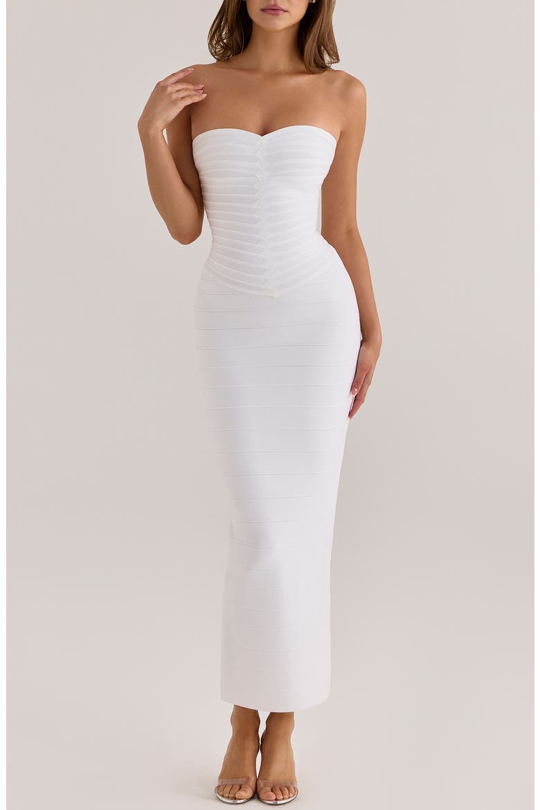 The Sweetheart Strapless Bandage Gown, Main, color, WHITE