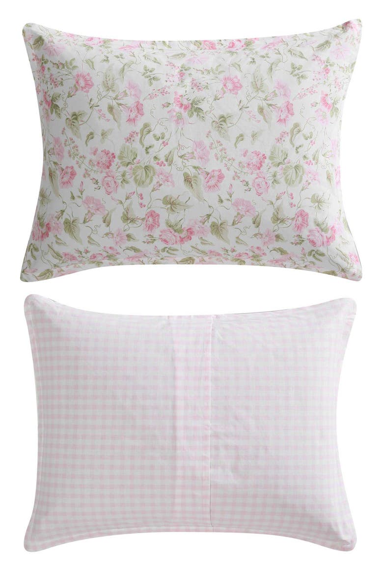 Morning Gloria 3-Piece Comforter & Sham Set, Alternate, color, PRETTY PINK/ GREEN