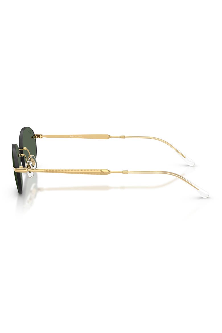 54mm Rimless Oval Sunglasses, Alternate, color, ARISTA / DARK GREEN