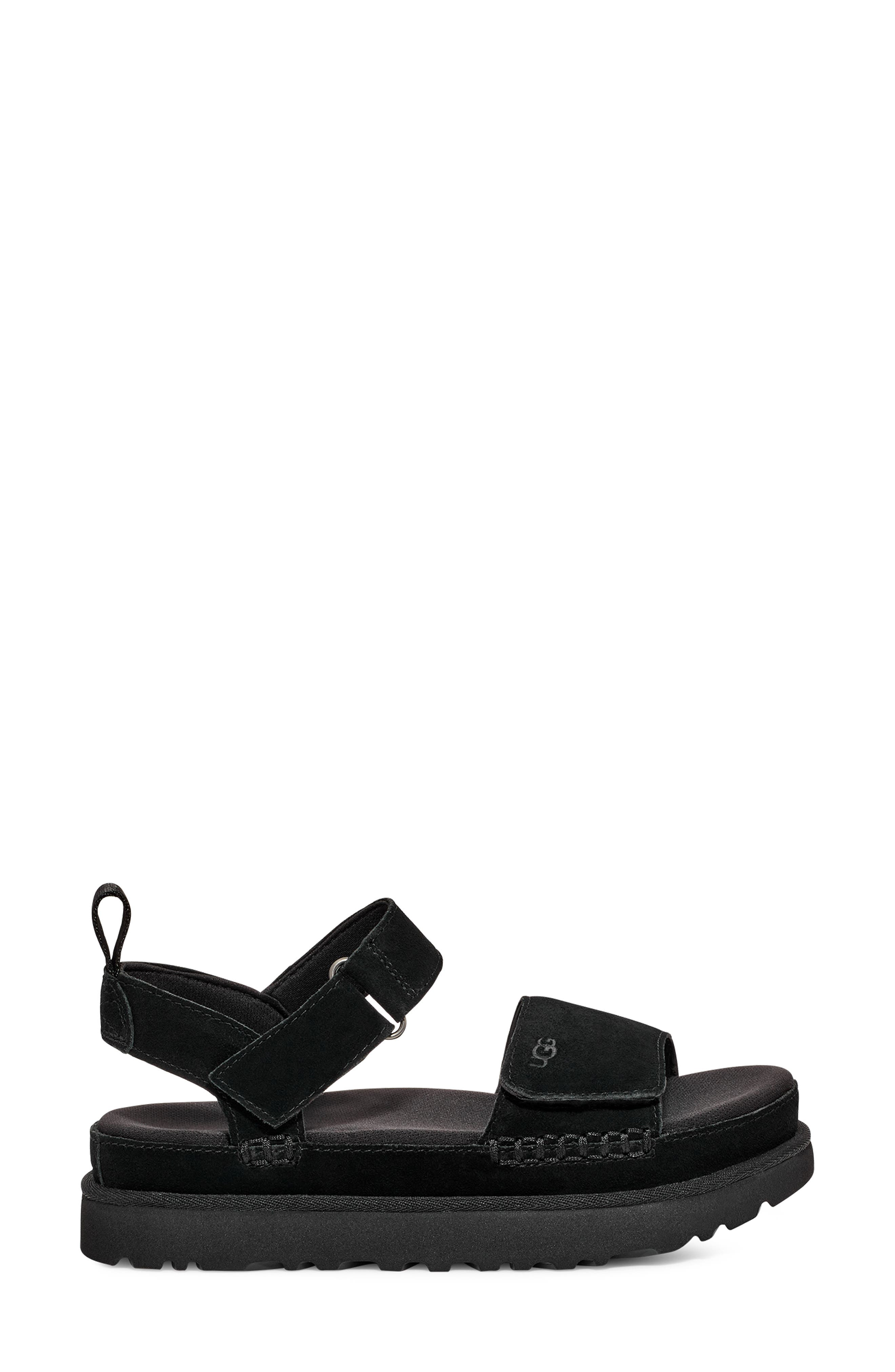 UGG<sup>®</sup> Goldenstar Platform Sandal, Alternate, color, Black