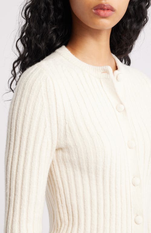 Madewell Rib Cotton & Merino Wool Blend Cardigan In Brown