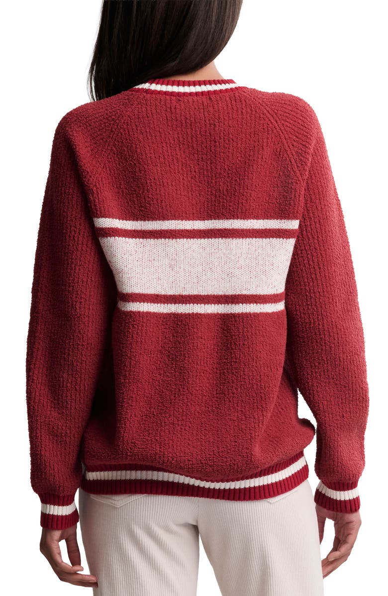 Barefoot Dreams<sup>®</sup> CozyChic<sup>®</sup> Aprés Ski Sweater, Alternate, color, Crimson-Cream