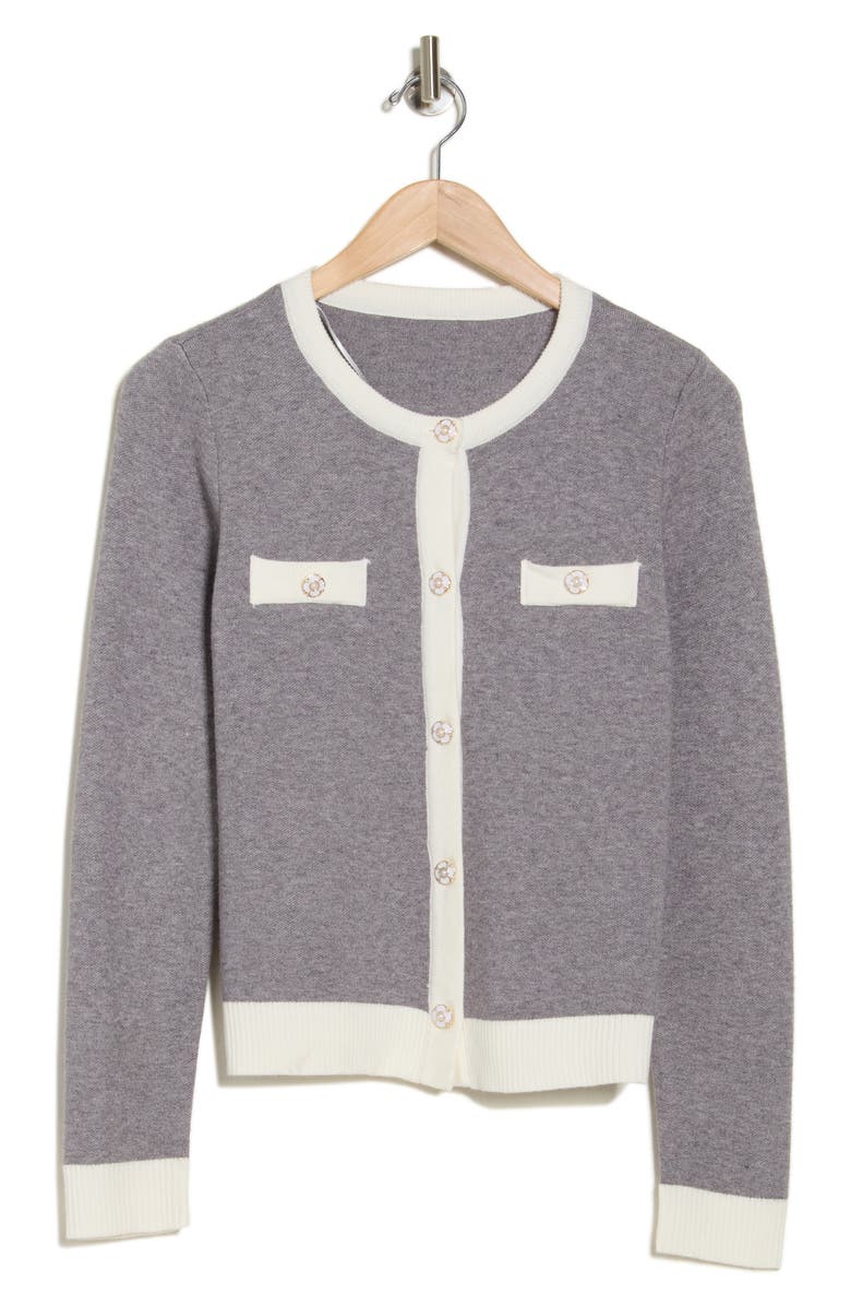 BY DESIGN Kiara Cardigan, Alternate, color, Cozy Heather/ Gardenia