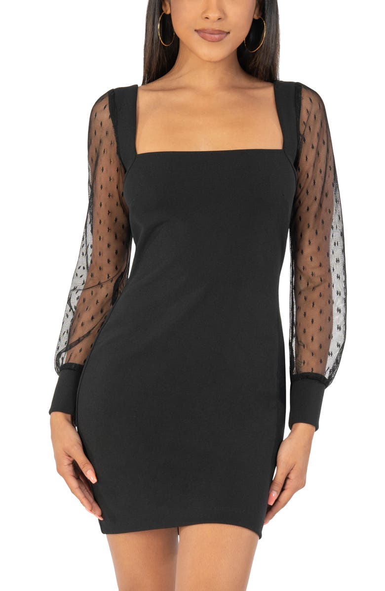 Speechless Sheer Sleeve Body-Con Dress, Main, color,