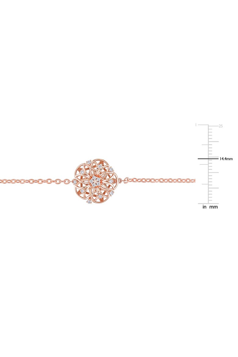Diamond Station Floral Necklace 18k Rose Gold, Alternate, color, Rose Gold