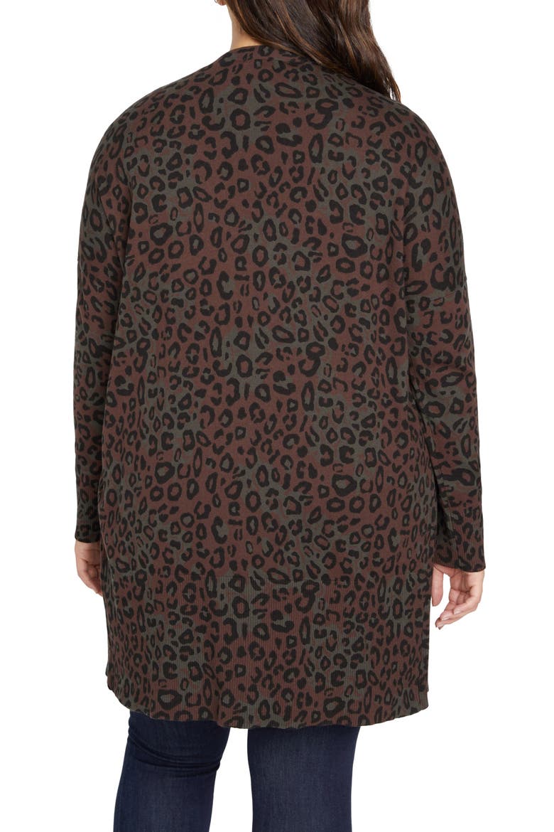 Lenox Open Front Cardigan, Alternate, color, DARK LEO CAMO
