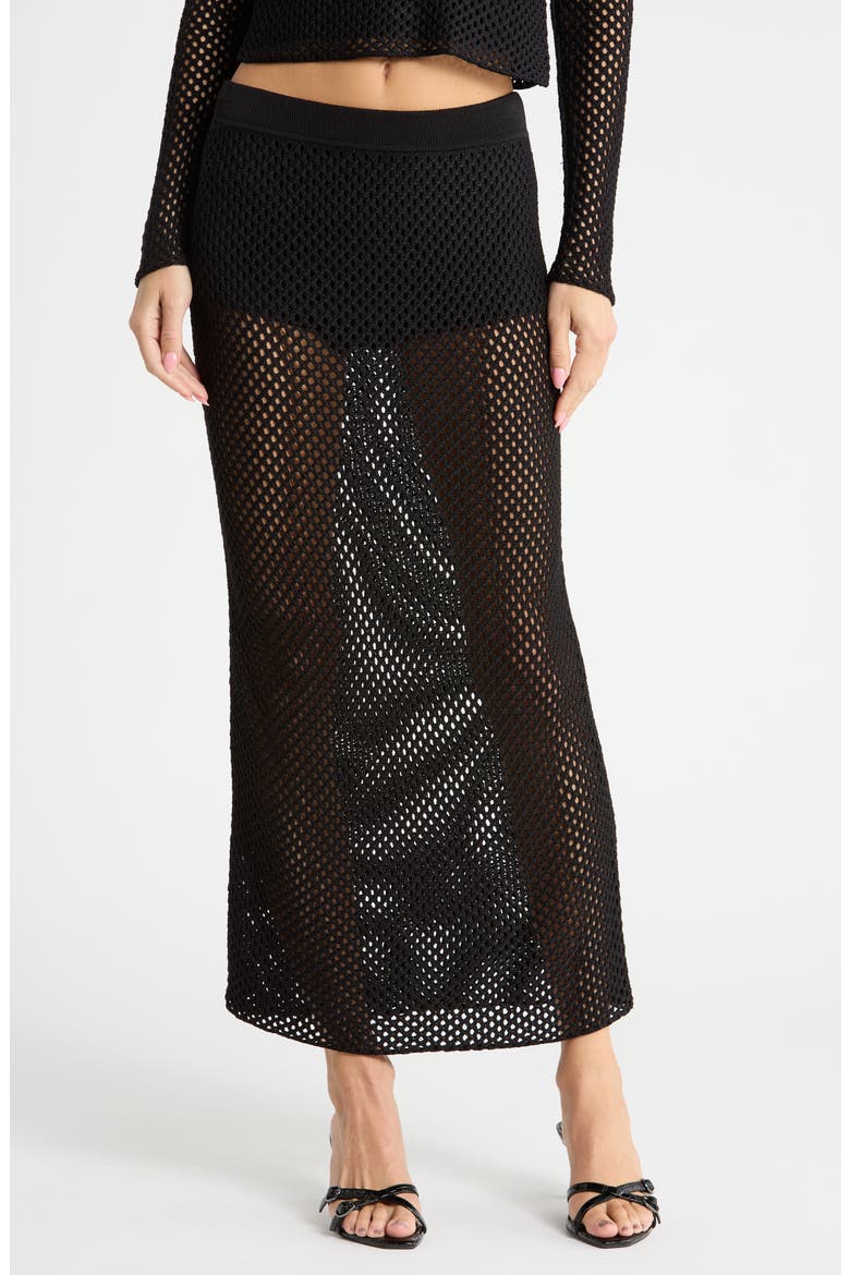 Demitri Midi Skirt, Main, color, BLACK