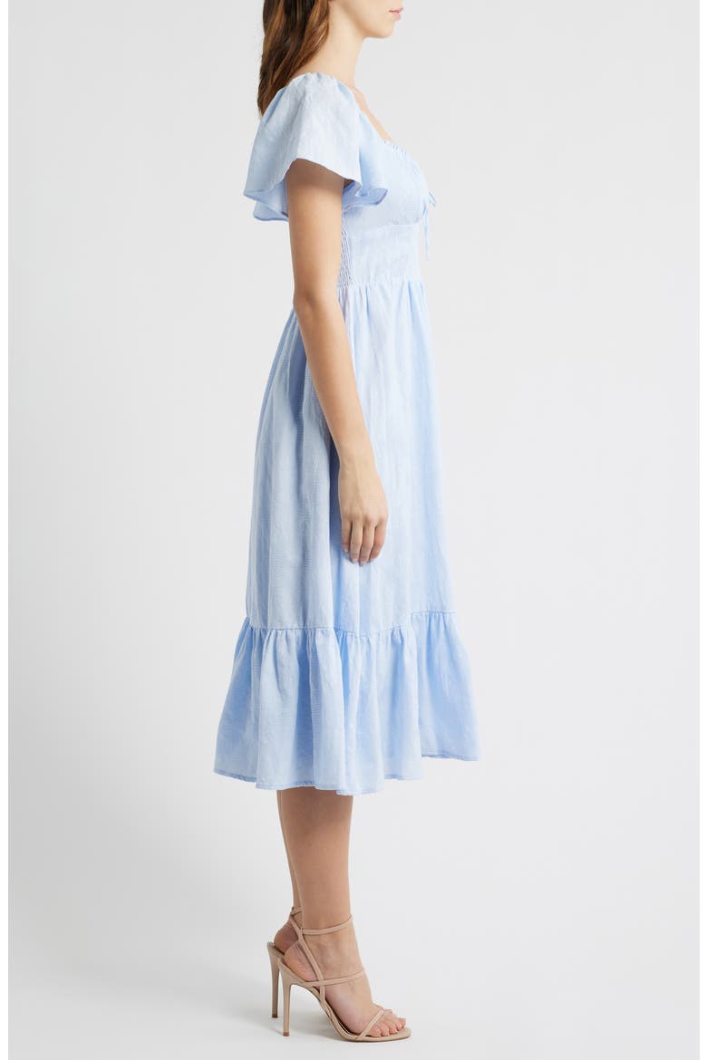 Floral Flutter Sleeve Sundress, Alternate, color, PERIWINKLE