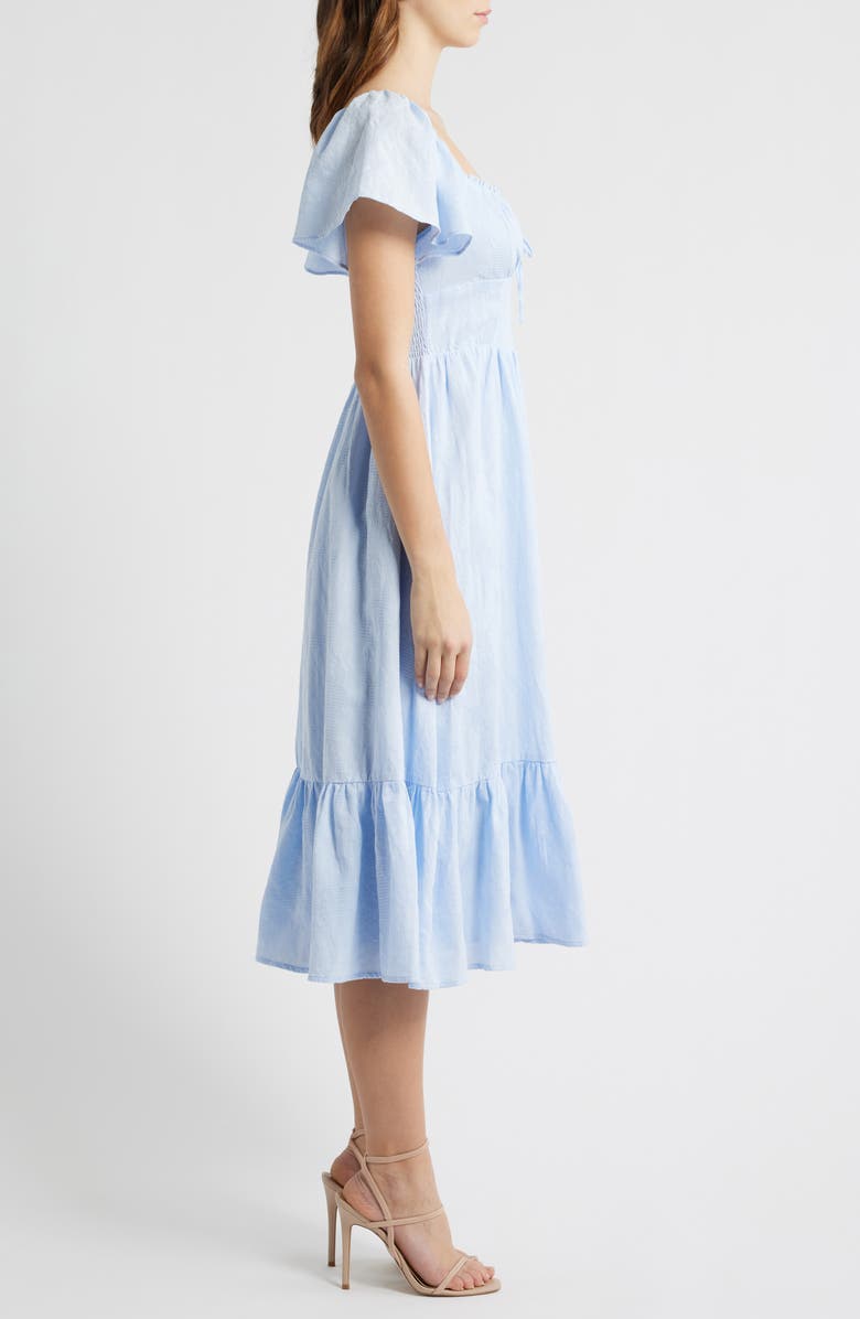 All in Favor Floral Flutter Sleeve Sundress, Alternate, color, Periwinkle