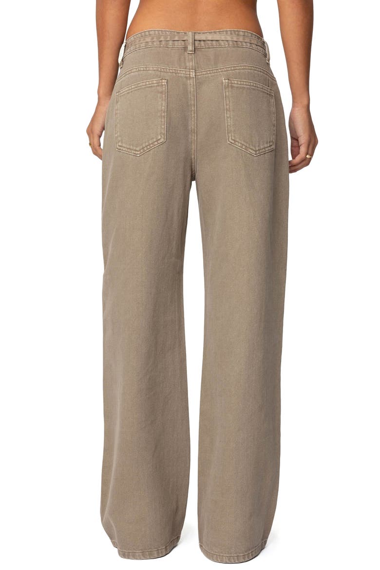 Hudson Oversize Tie Belt Wide Leg Jeans, Alternate, color, OLIVE-WASHED