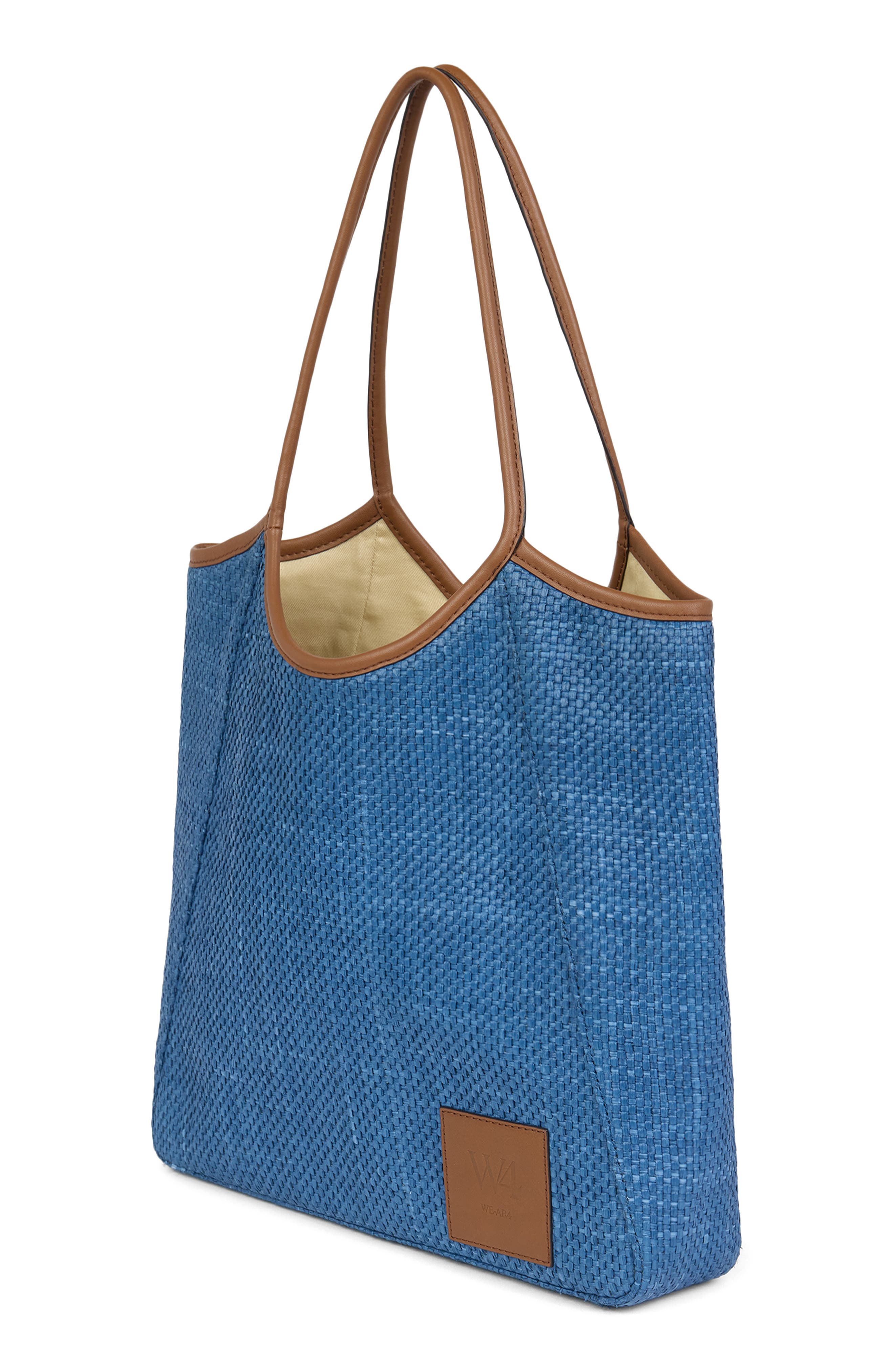 The Market Linen & Leather Tote, Alternate, color, SMOKE BLUE