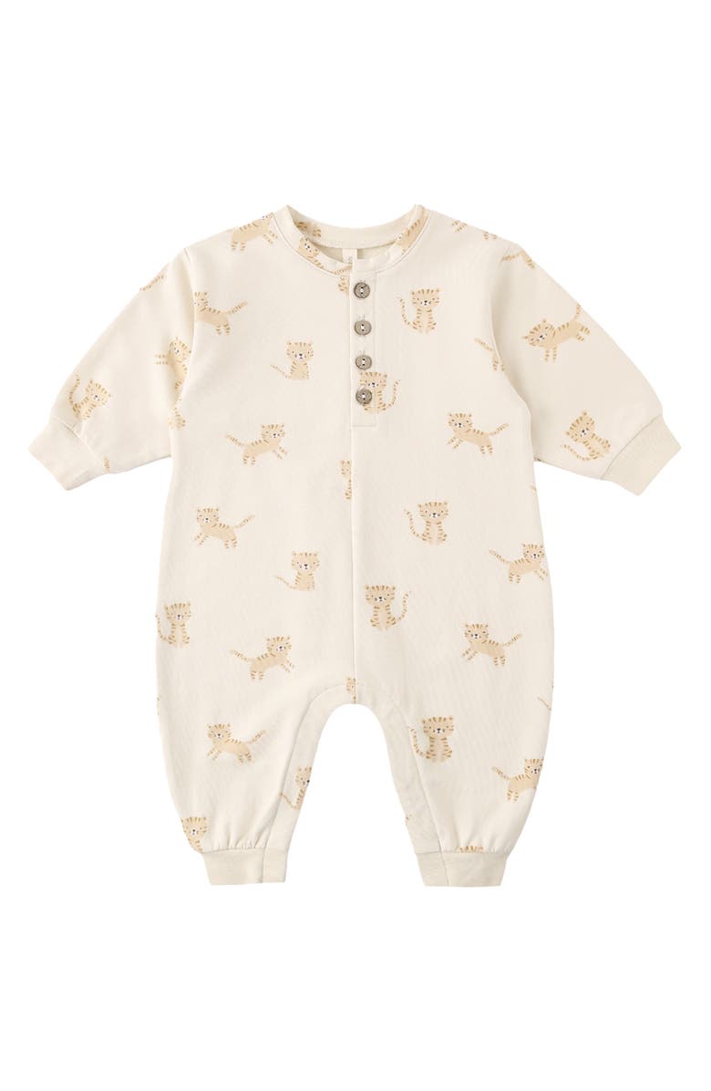 QUINCY MAE Relaxed Fleece Romper, Main, color, Natural