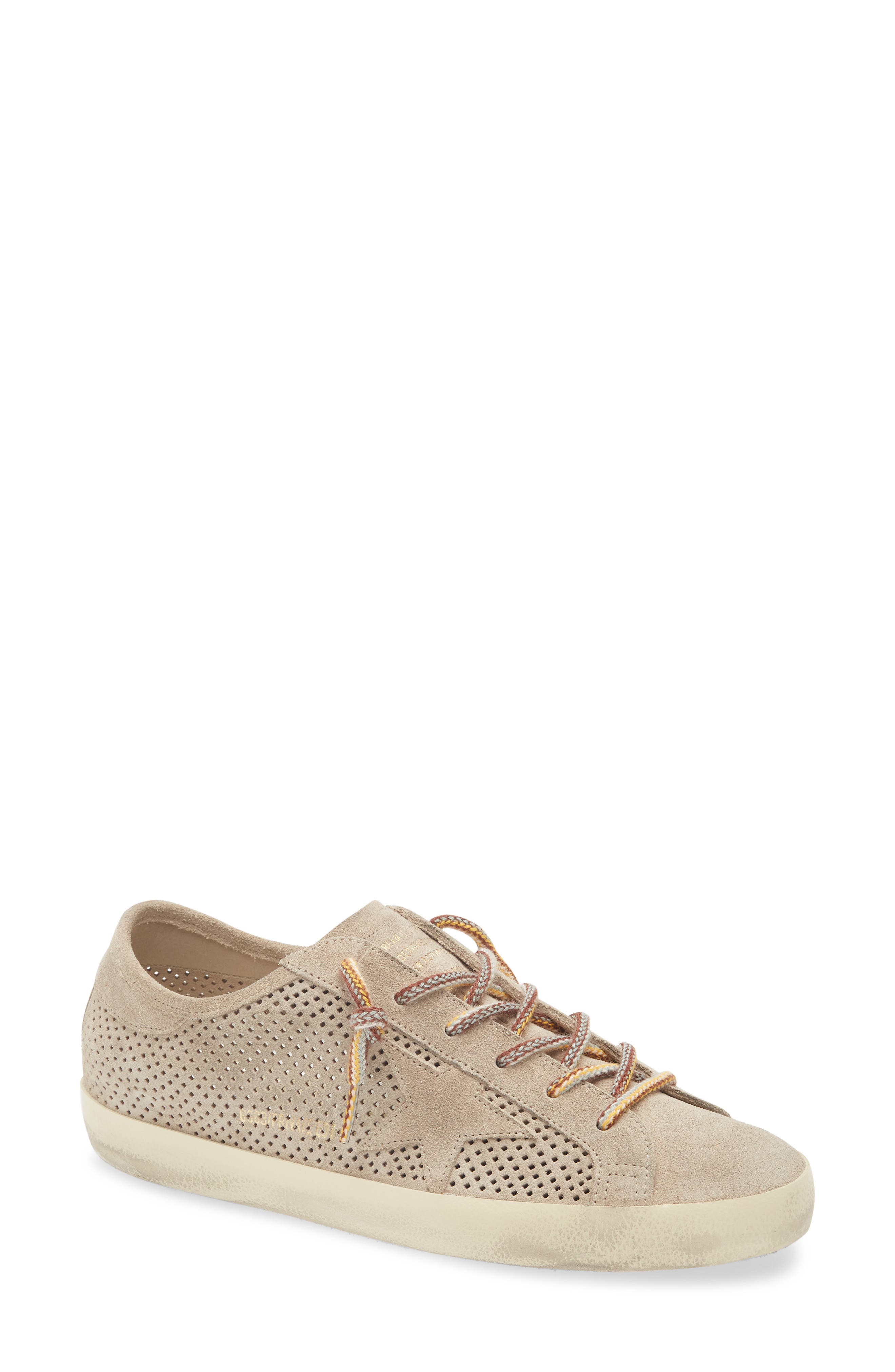 Golden Goose Super-Star Perforated Low Top Sneaker, Main, color, Beige