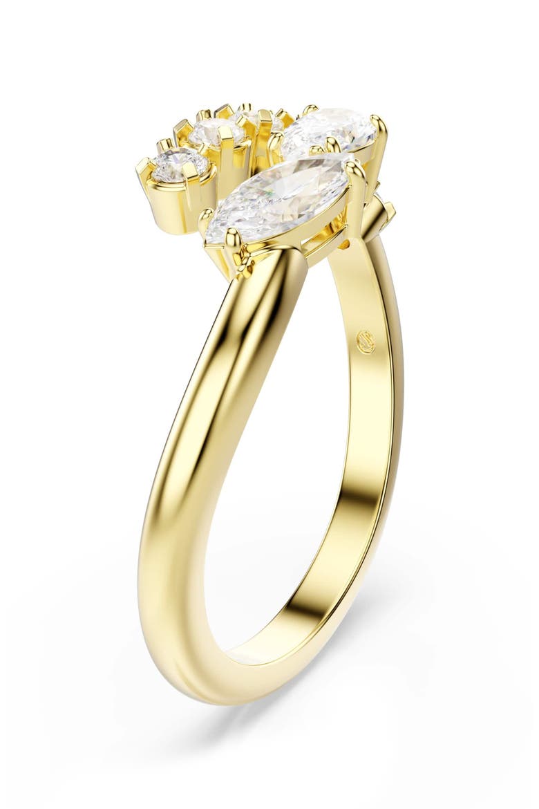Mesmera Swarovski Zirconia Open Ring, Alternate, color, WHITE/GOLD