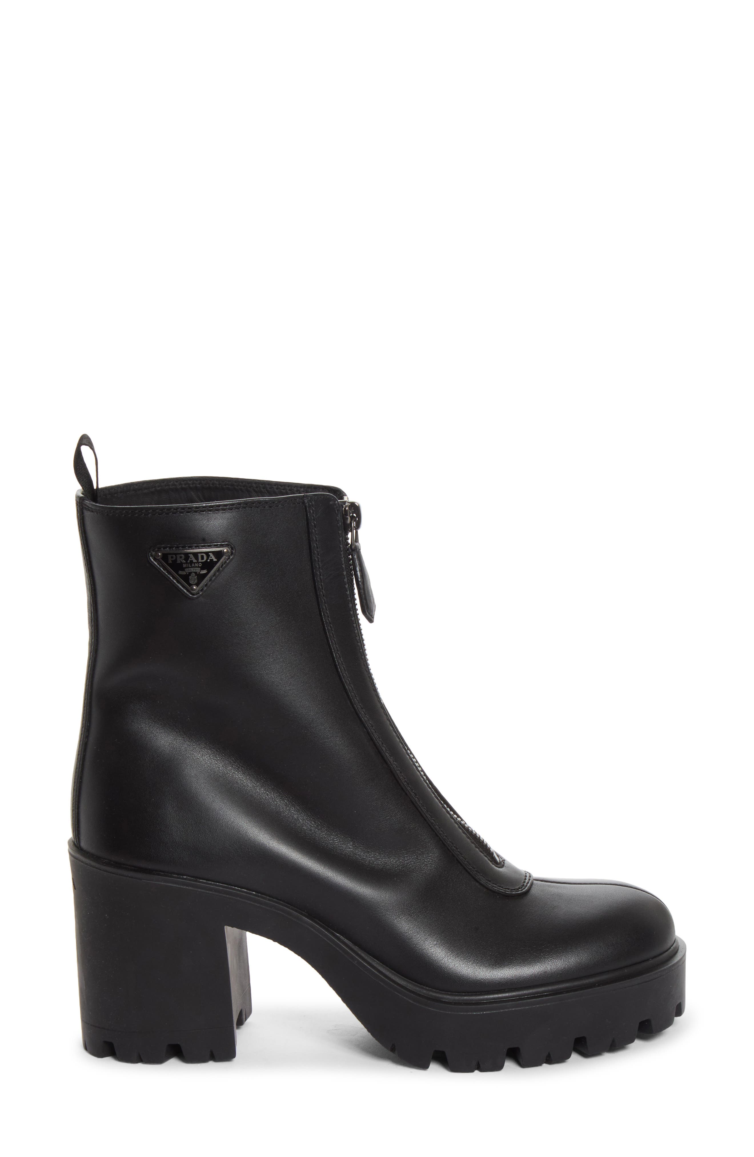 Lug Sole Zip Bootie, Alternate, color, NERO