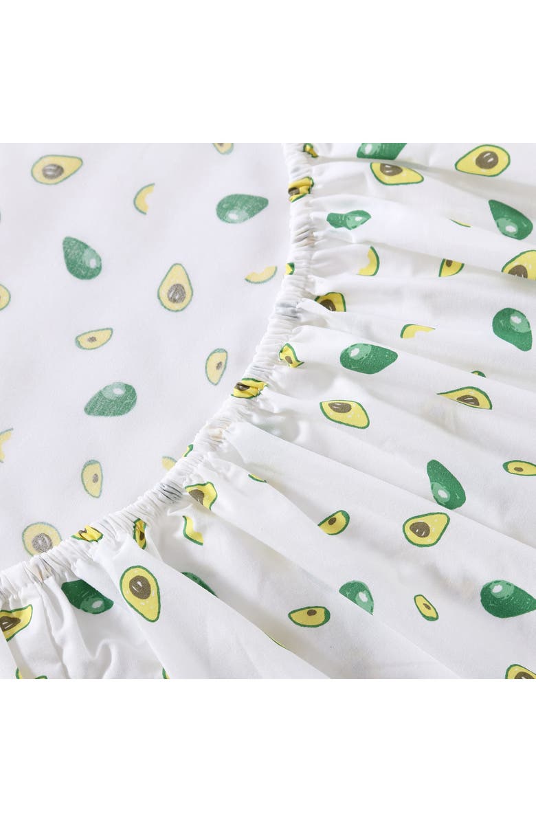 POPPY AND FRITZ Avocado Print 200 Thread Count Cotton Percale Sheet Set, Alternate, color, Green