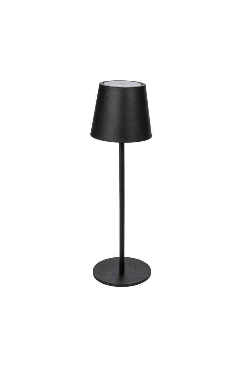 Storied Home Round Metal LED Rechargeable Table Lamp, Black, Main, color, Black