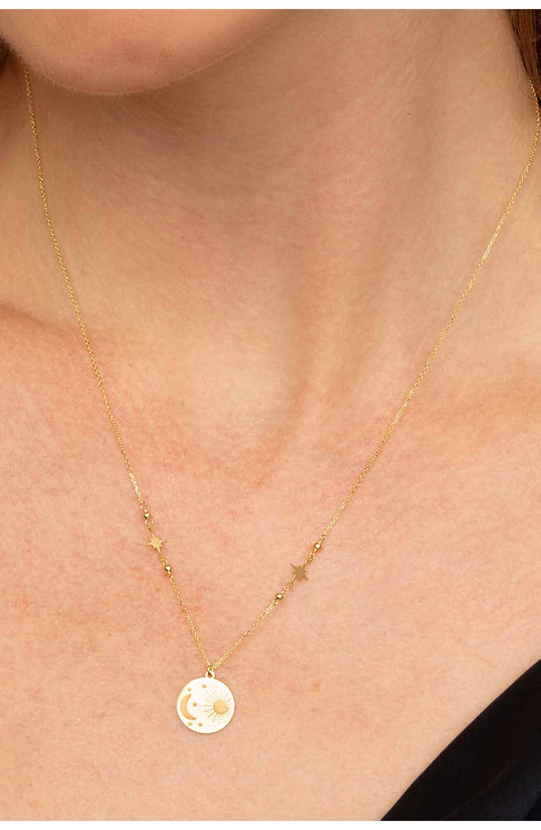 Oradina 14K Yellow Gold Winter Solstice Pendant Necklace, Alternate, color, Yellow Gold