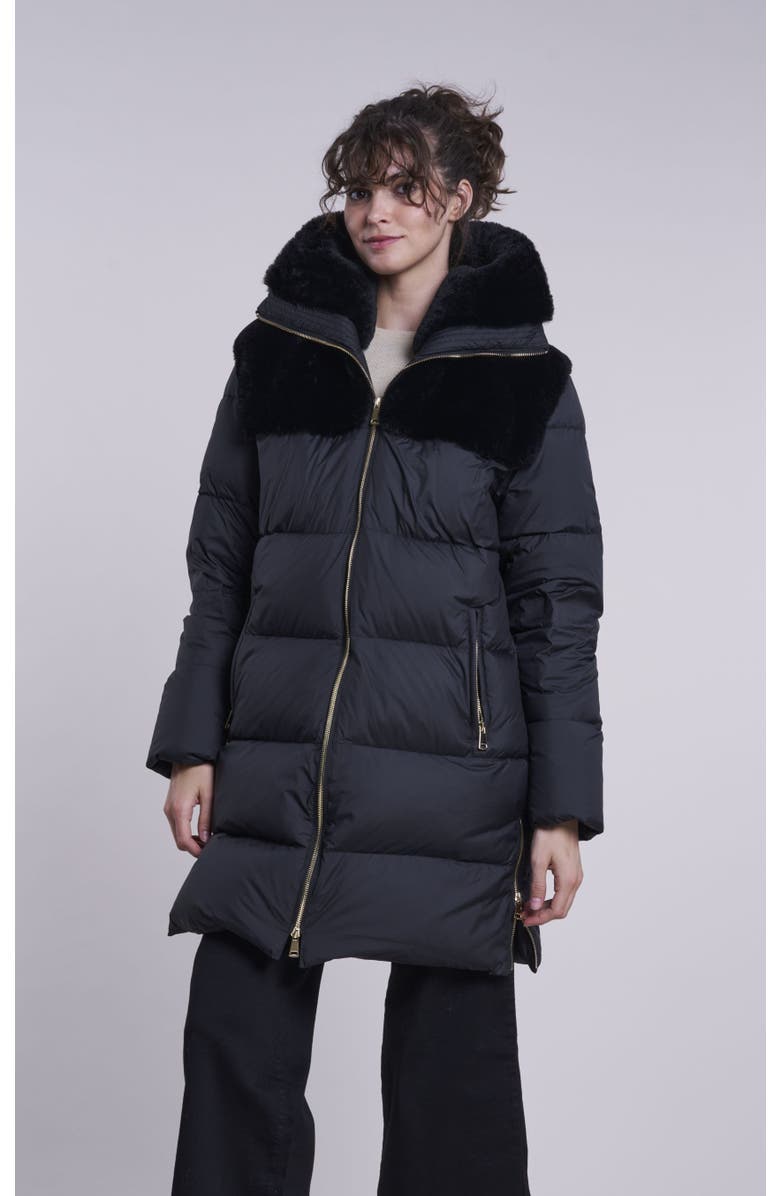 Blue Duck Down Coat, Main, color, Black