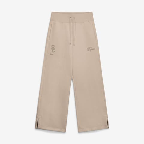 Women's Nike Tan USC Trojans Neutral Stance Collection Phoenix Fleece Wide-Leg Sweatpants