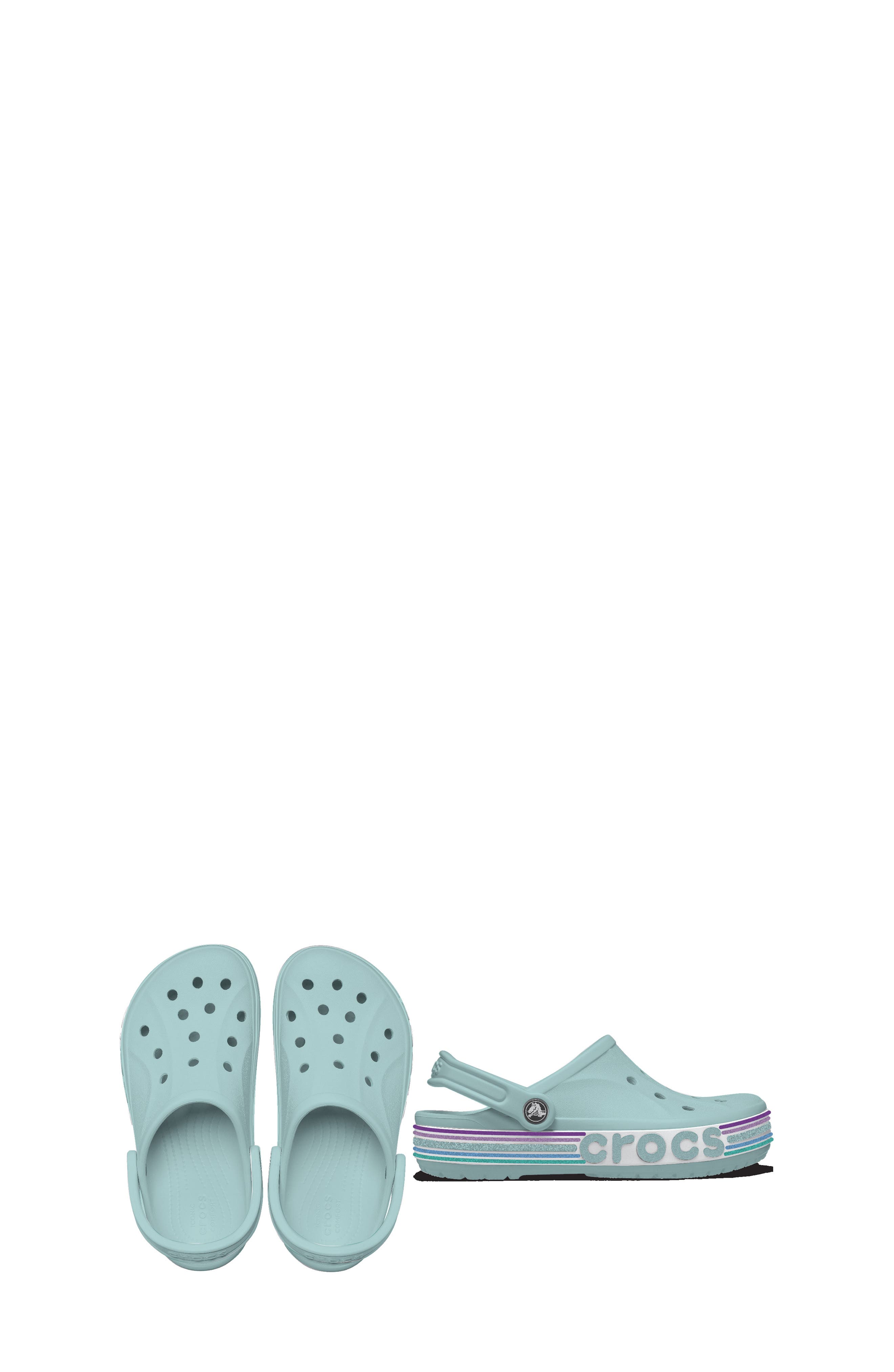 CROCS Kids' Bayaband Rainbow Glitter Clog, Alternate, color, 