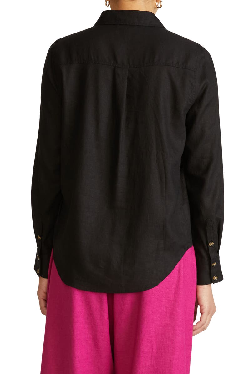 Universal Standard Elbe Stretch Shirt, Alternate, color, Black