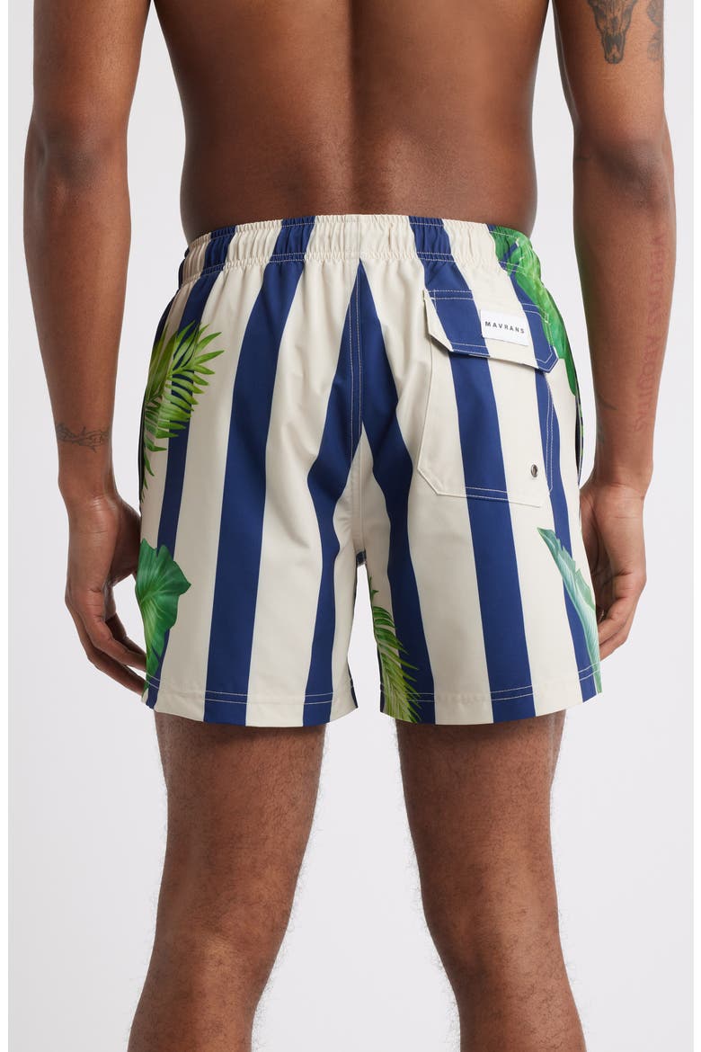 Green Palm Swim Trunks, Alternate, color, GREEN