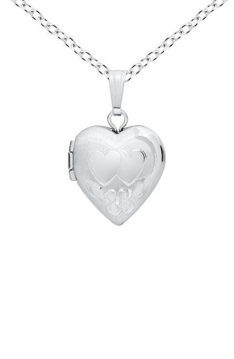 Sterling Silver Heart Locket Necklace (Baby)