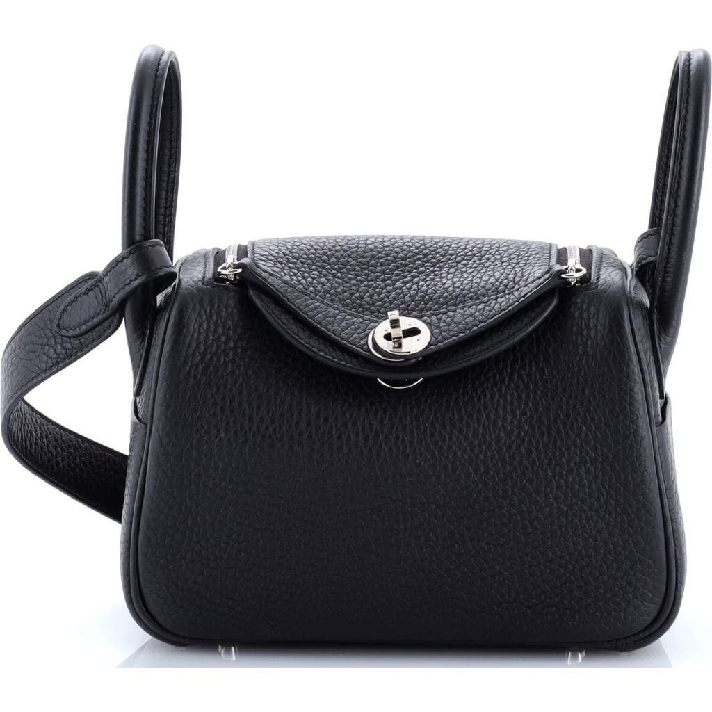 Pre-owned Hermes Hermes Lindy Bag Clemence Mini In Black